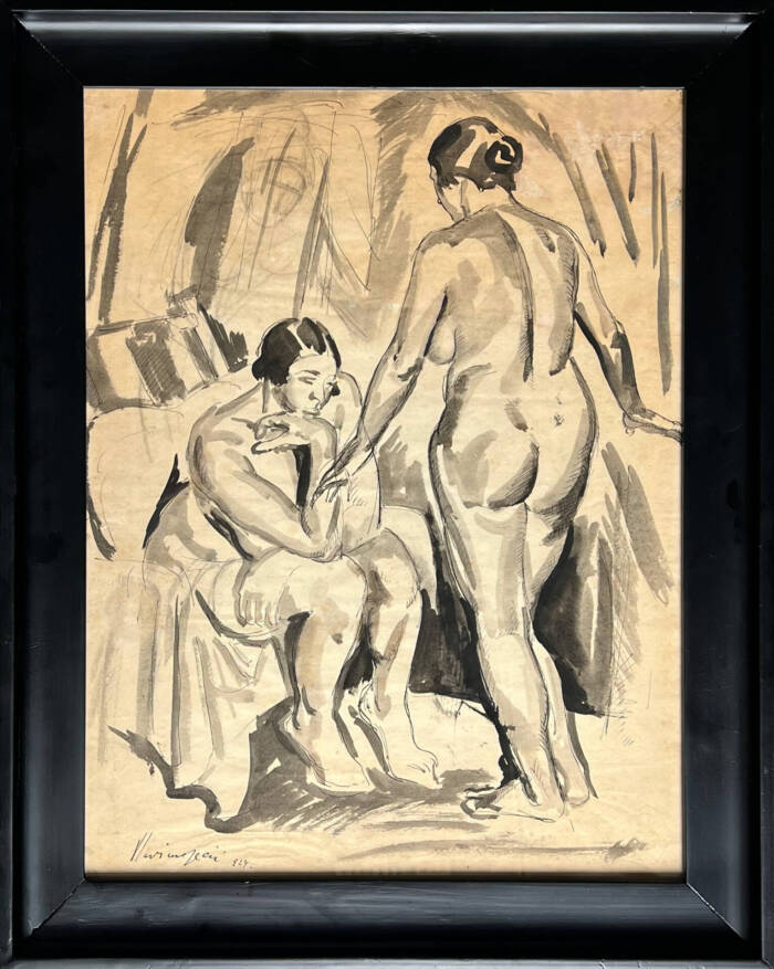 Vladimir Becić. Akt. 1924. Tuš / tempera.