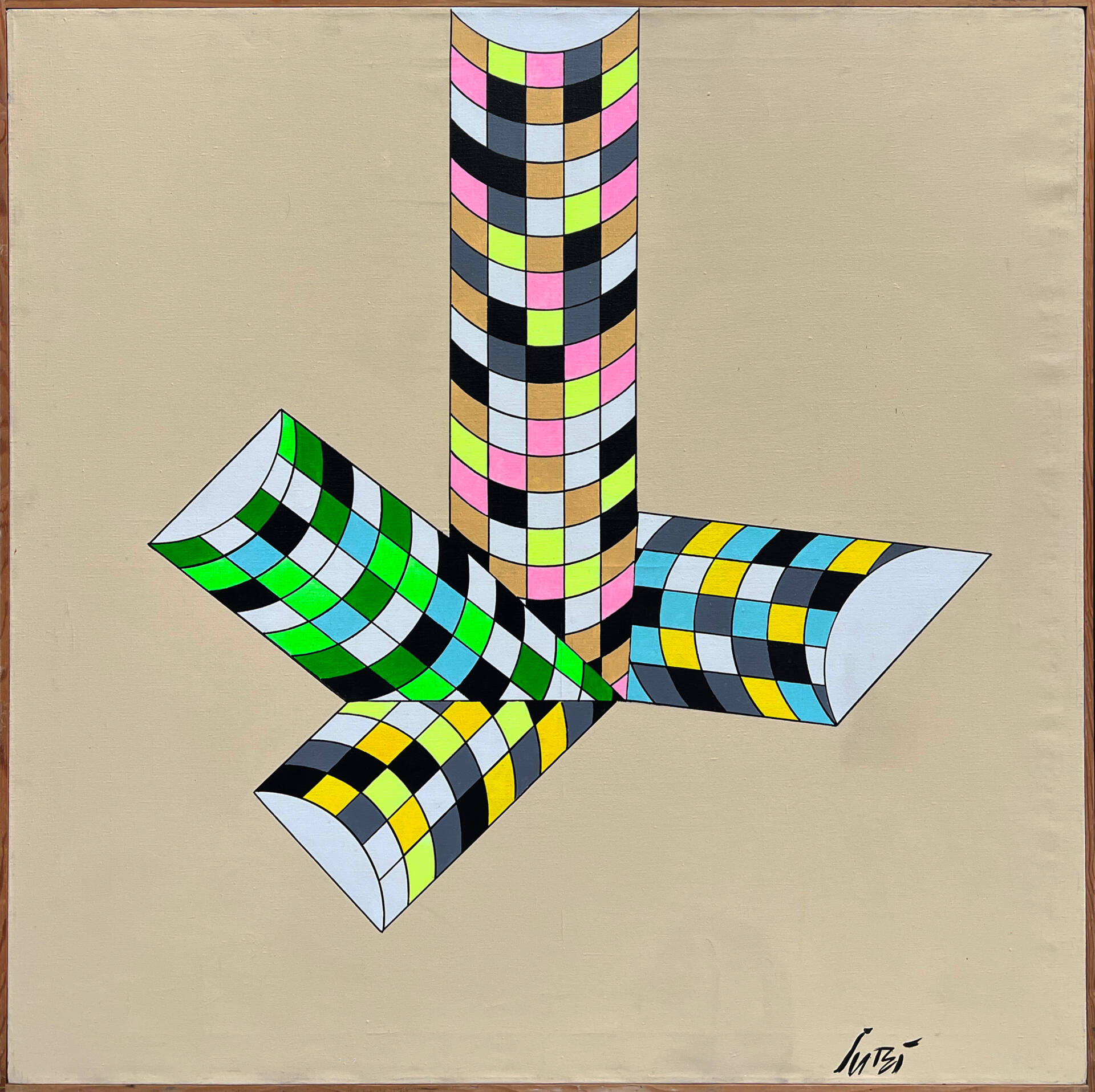 Miroslav Šutej. Akril na platnu. 130 x 130 cm.